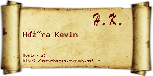 Héra Kevin névjegykártya